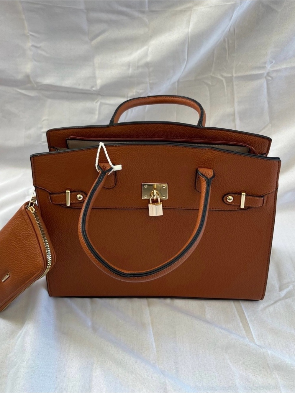 Brown Structured Top-Handle Satchel